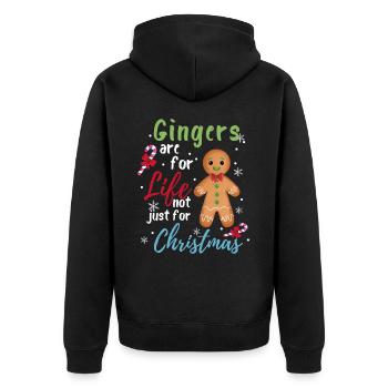 Ingwer ist für das Leben Tee für Weihnachten - Unisex Premium Bio Zip Hoodie - Schwarz - Hinten - Nico (187cm)