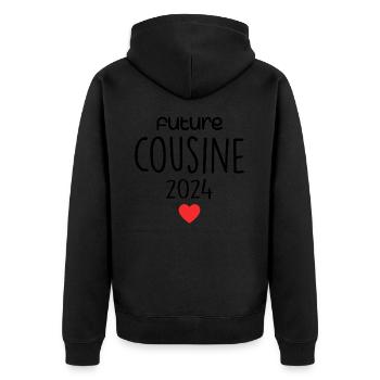 Cadeau Futur Cousine - Veste à capuche bio Premium Unisexe - noir - Dos - Nico (187cm)