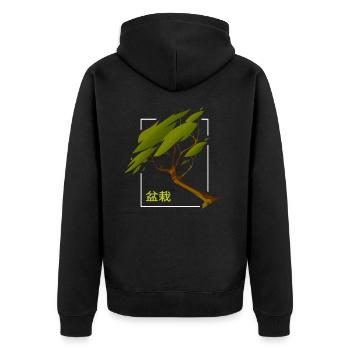 bonsai bonsaigarten shohin yamadori - Unisex Premium Bio Zip Hoodie - Schwarz - Hinten - Nico (187cm)