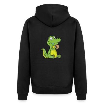 Crocodile aux biscuits - Veste à capuche bio Premium Unisexe - noir - Dos - Nico (187cm)