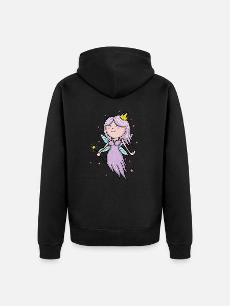 Princesse comme fille de fée - Veste à capuche bio Premium Unisexe - noir