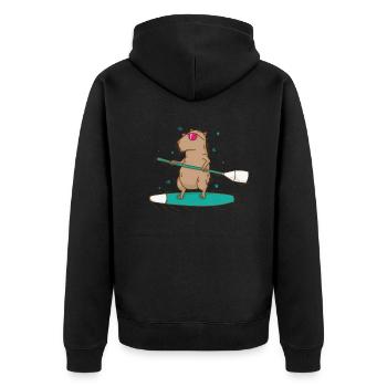 Caviidae Cochon d’Inde Surfs Rongeur - Veste à capuche bio Premium Unisexe - noir - Dos - Nico (187cm)