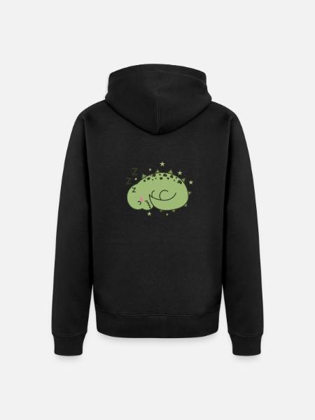 little dinosaur sleeps dinosaur animal - Unisex Premium Organic Zip Hoodie - black