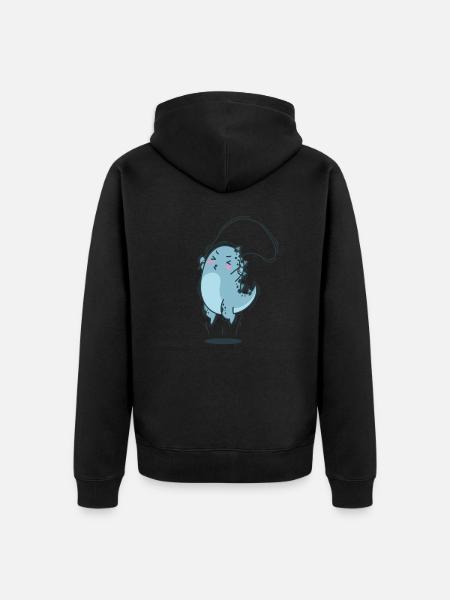 Dino jumps rope dinosaur reptile - Unisex Premium Organic Zip Hoodie - black
