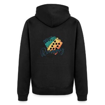 Rummy Hobby Jeu de cartes Romme Cartes à jouer - Veste à capuche bio Premium Unisexe - noir - Dos - Nico (187cm)