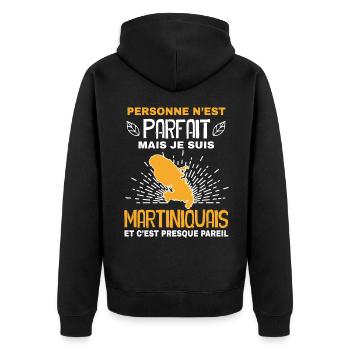 Martinique citation Drôle Homme Papa Martiniquais - Veste à capuche bio Premium Unisexe - noir - Dos - Nico (187cm)