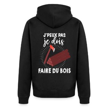 Je Dois Faire Du Bois - Veste à capuche bio Premium Unisexe - noir - Dos - Nico (187cm)