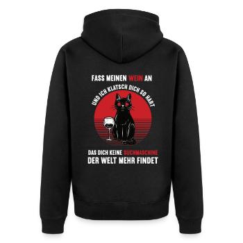 Fass meinen Wein An Wein Weinliebhaber Weinglas - Unisex Premium Bio Zip Hoodie - Schwarz - Hinten - Nico (187cm)