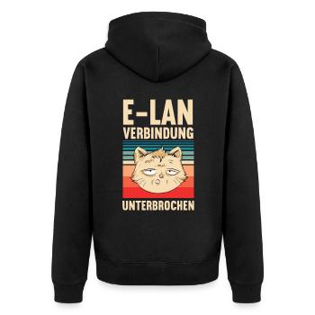 E-Lan Katze Katzen Katzenliebhaber lustige Katze - Unisex Premium Bio Zip Hoodie - Schwarz - Hinten - Nico (187cm)