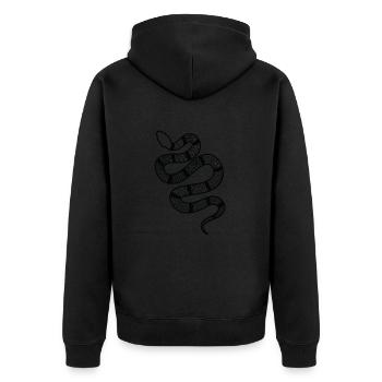 Snake with pattern terrarium reptile animal - Unisex Premium Organic Zip Hoodie - black - Back - Nico (187cm)