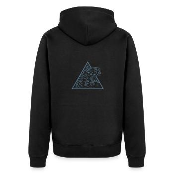 Surfing on a wave surfboard - Unisex Premium Organic Zip Hoodie - black - Back - Nico (187cm)