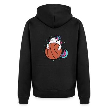 La licorne aime le basket-ball Créatures mythiques Sports - Veste à capuche bio Premium Unisexe - noir - Dos - Nico (187cm)