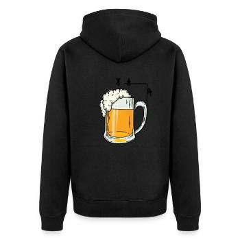 Beer and stick figures party - Unisex Premium Organic Zip Hoodie - black - Back - Nico (187cm)
