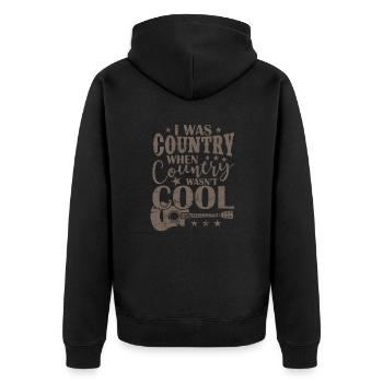 J’étais Country quand le pays n’était pas cool USA - Veste à capuche bio Premium Unisexe - noir - Dos - Nico (187cm)
