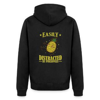 Facilement distrait par les ananas frucht - Veste à capuche bio Premium Unisexe - noir - Dos - Nico (187cm)