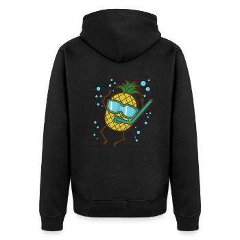 Pineapple Dips Fruits tropicaux sucrés - Veste à capuche bio Premium Unisexe - noir - Dos - Nico (187cm)