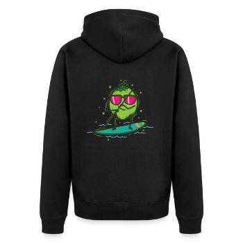 Coconut in SUP Stand up Paddling - Unisex Premium Organic Zip Hoodie - black - Back - Nico (187cm)