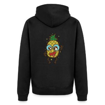 Crazy Ananas Fruits tropicaux sucrés - Veste à capuche bio Premium Unisexe - noir - Dos - Nico (187cm)