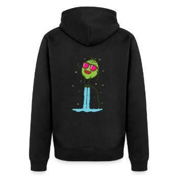 Noix de pendant le flyboard palmier fruitier - Veste à capuche bio Premium Unisexe - noir - Dos - Nico (187cm)
