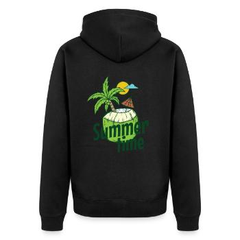 Heure d’été Coconut Beach Holiday Sun Palm Tree - Veste à capuche bio Premium Unisexe - noir - Dos - Nico (187cm)