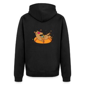 Baignade de chameau en vacances Dromadaire - Veste à capuche bio Premium Unisexe - noir - Dos - Nico (187cm)