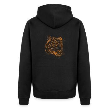 Tête de léopard Big Cat Afrique - Veste à capuche bio Premium Unisexe - noir - Dos - Nico (187cm)
