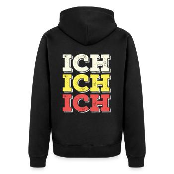 Lustige Sprüche für Egoisten Ich Ich Ich Der Beste - Unisex Premium Bio Zip Hoodie - Schwarz - Hinten - Nico (187cm)