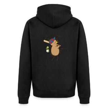 Kiwi joue au baseball oiseau et aux fruits - Veste à capuche bio Premium Unisexe - noir - Dos - Nico (187cm)