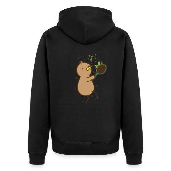 Kiwi joue au tennis Kiwi oiseau et fruits - Veste à capuche bio Premium Unisexe - noir - Dos - Nico (187cm)