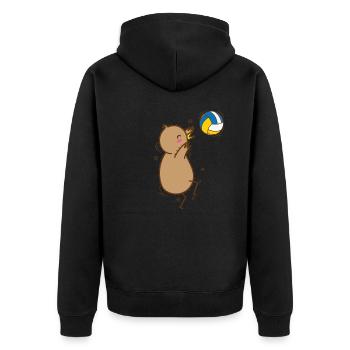 Volleyball Kiwi Oiseau et Fruit - Veste à capuche bio Premium Unisexe - noir - Dos - Nico (187cm)