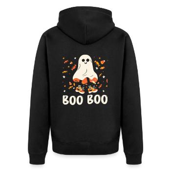Halloween Costume Creepy - Unisex Premium Organic Zip Hoodie - black - Back - Nico (187cm)