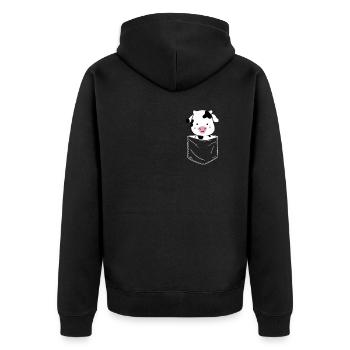 vache vaches agriculteur veau veaux bovins - Veste à capuche bio Premium Unisexe - noir - Dos - Nico (187cm)