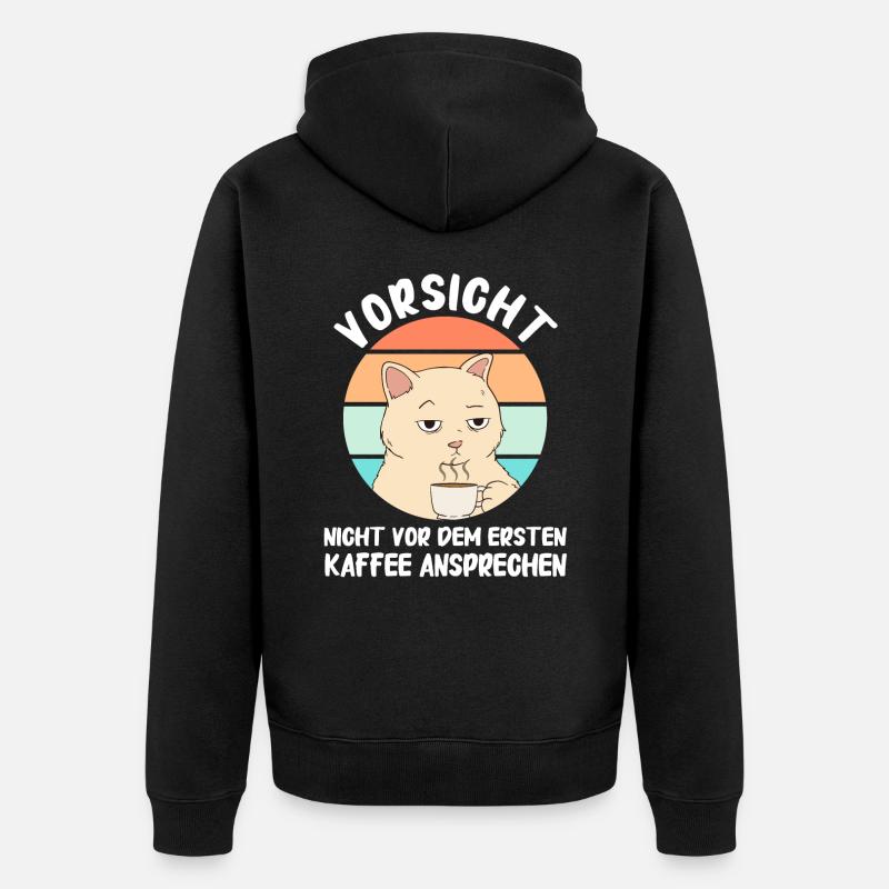 Kaffee Coffee Kaffeetrinker Kaffeeliebhaber - Unisex Premium Bio Zip Hoodie - Schwarz