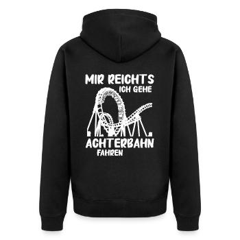 Achterbahn Freizeitpark Roller Coaster - Unisex Premium Bio Zip Hoodie - Schwarz - Hinten - Nico (187cm)