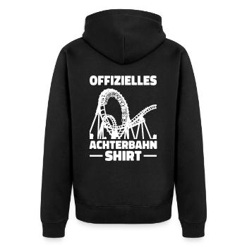 Achterbahn Freizeitpark Roller Coaster - Unisex Premium Bio Zip Hoodie - Schwarz - Hinten - Nico (187cm)