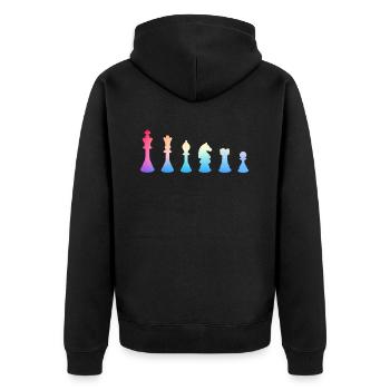 Chess Chess Player Chess Piece - Unisex Premium Organic Zip Hoodie - black - Back - Nico (187cm)