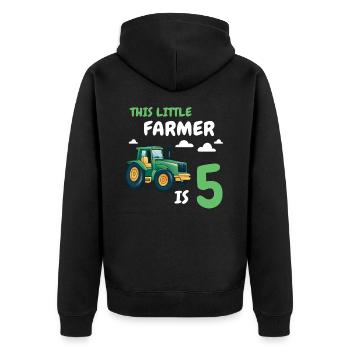Cadeau 5 ans anniversaire garçon ou fille - Veste à capuche bio Premium Unisexe - noir - Dos - Nico (187cm)