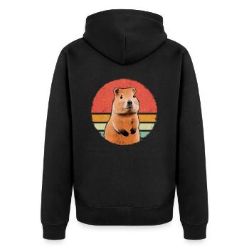 Capybara Capybara Animal rongeur - Veste à capuche bio Premium Unisexe - noir - Dos - Nico (187cm)