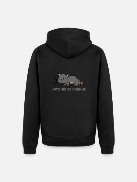 Zampe per rinfresco pigiama camicia da notte - Felpa con cappuccio ecologica premium unisex - nero