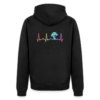 Bonsai Baum Japanisch Bonsai - Unisex Premium Bio Zip Hoodie - Schwarz - Hinten - Nico (187cm)