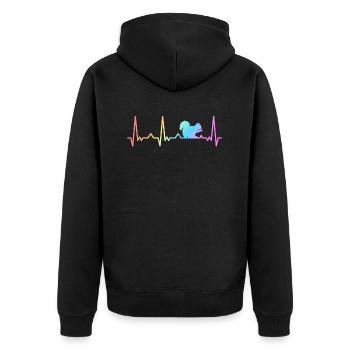 Squirrel Animal Rodent - Unisex Premium Organic Zip Hoodie - black - Back - Nico (187cm)