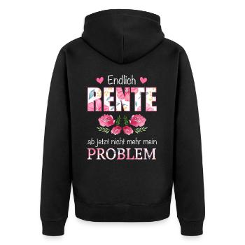 Ruhestand Rentner Rente Pension Renteneintritt - Unisex Premium Bio Zip Hoodie - Schwarz - Hinten - Nico (187cm)