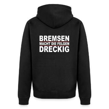 V8 Motor 8 Zylinder Hubraum Auto Tuning Tuner - Unisex Premium Bio Zip Hoodie - Schwarz - Hinten - Nico (187cm)