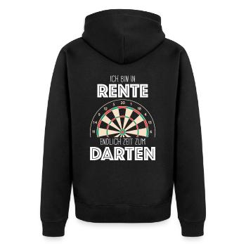 Dart Darts Dartspieler Dartsport - Unisex Premium Bio Zip Hoodie - Schwarz - Hinten - Nico (187cm)