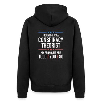 théorie du complot théoricien du complot - Veste à capuche bio Premium Unisexe - noir - Dos - Nico (187cm)