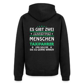Es gibt zwei Arten von Menschen - Taxifahrer - Unisex Premium Bio Zip Hoodie - Schwarz - Hinten - Nico (187cm)