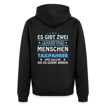 Es gibt zwei Arten von Menschen - Taxifahrer - Unisex Premium Bio Zip Hoodie - Schwarz - Hinten - Nico (187cm)