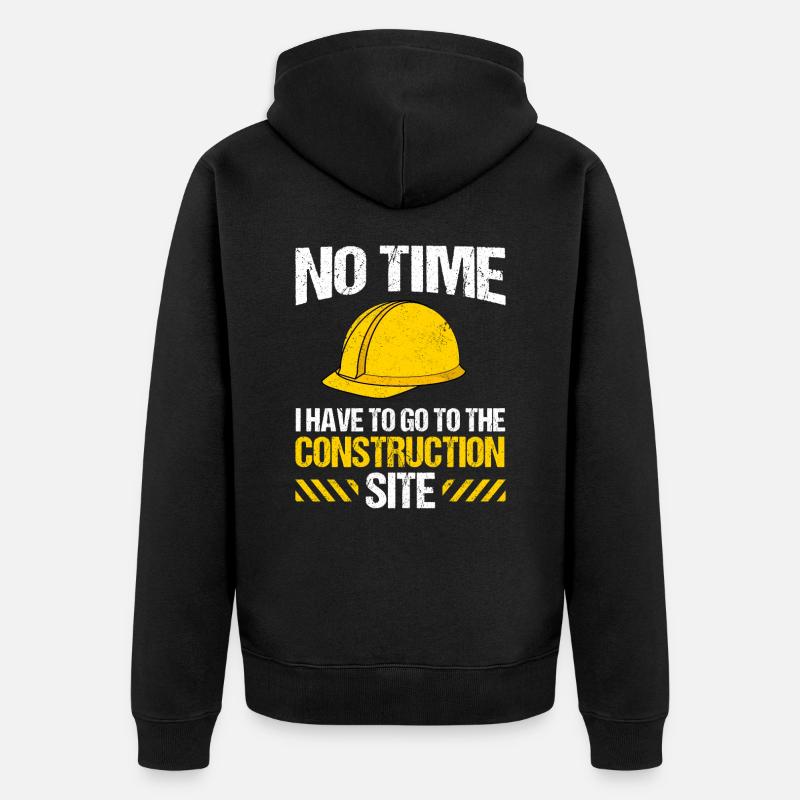 Bagger Baggerfahrer Baustelle Arbeit - Unisex Premium Bio Zip Hoodie - Schwarz