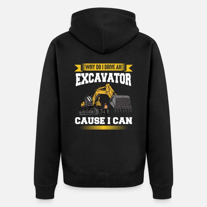 Bagger Baggerfahrer Baustelle Arbeit - Unisex Premium Bio Zip Hoodie - Schwarz
