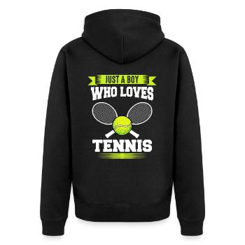 Tennis Tennis Player - Unisex Premium Organic Zip Hoodie - black - Back - Nico (187cm)